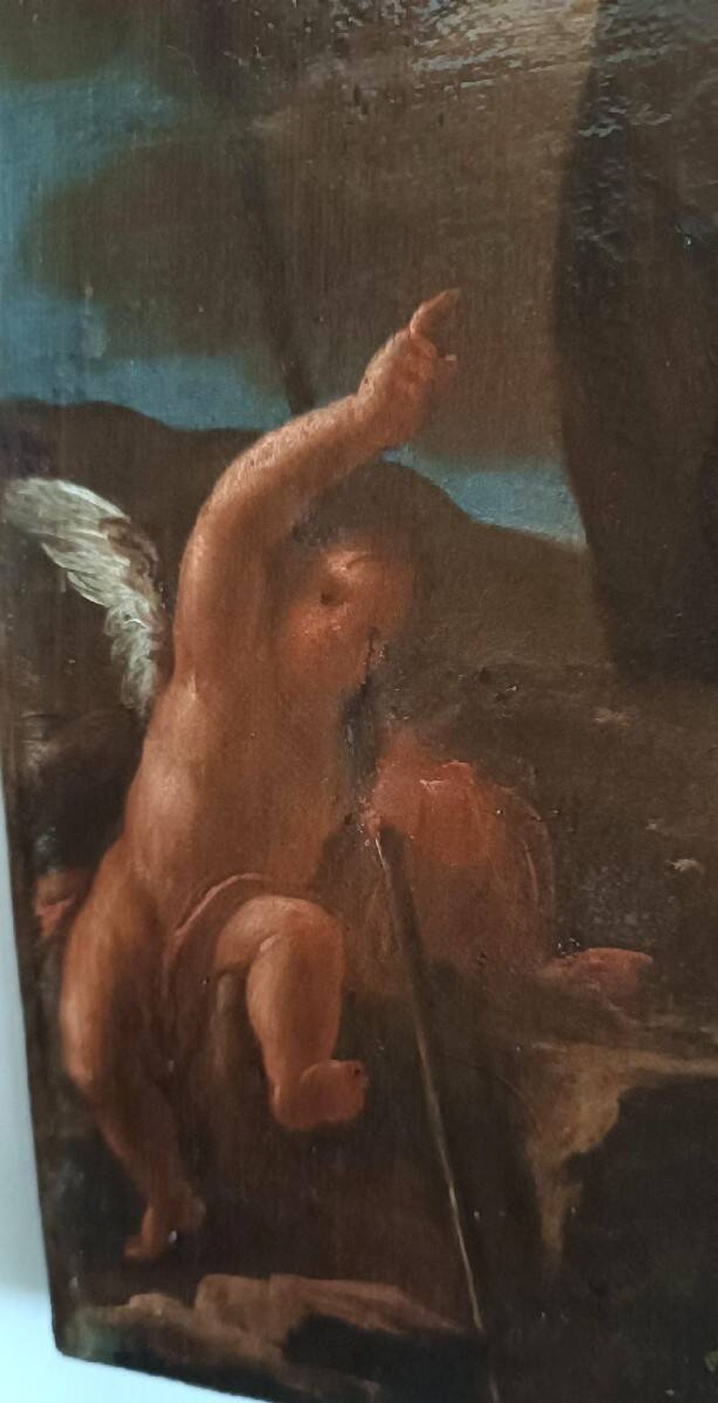 Old Oil Painting on Canvas, Baroque Period, Depicting a Franciscan Saint