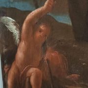 Old Oil Painting on Canvas, Baroque Period, Depicting a Franciscan Saint