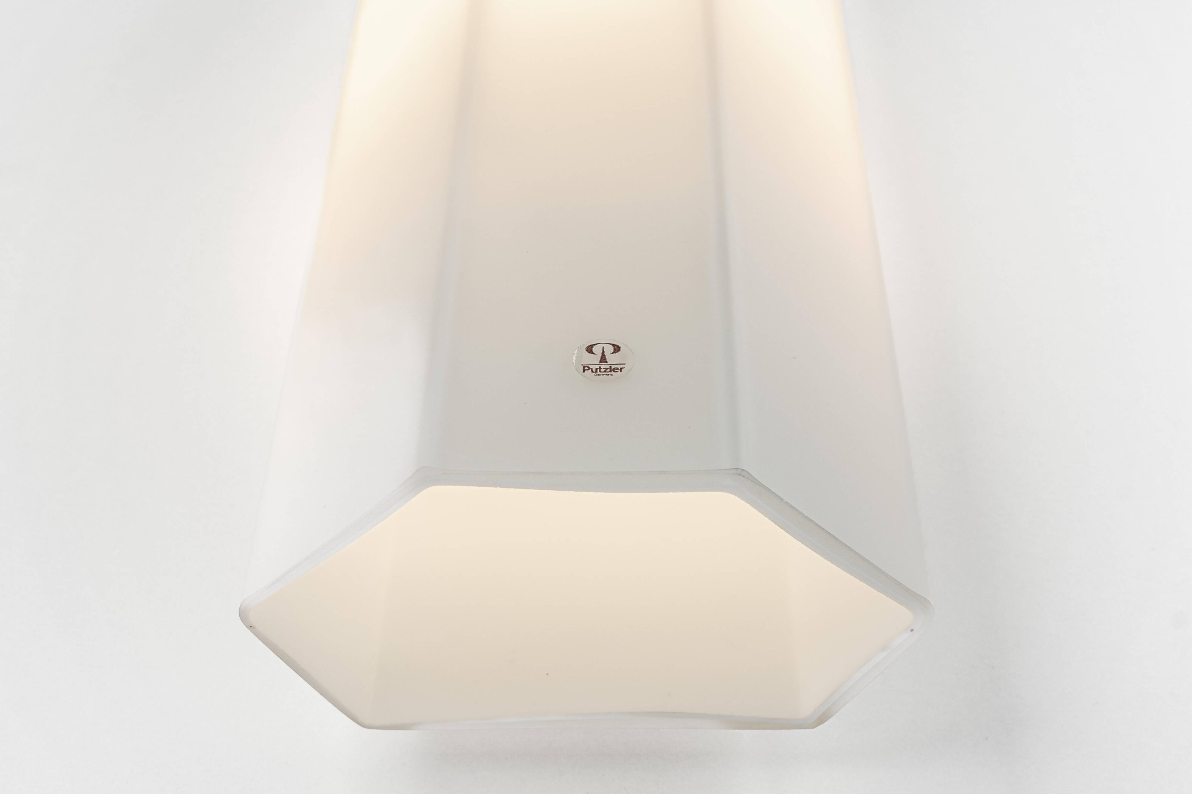 Pair of wall sconces in opal glass by Peill & Putzler, Germany