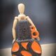 Vase orange lava black