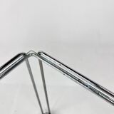 Table d'appoint en acier et verre de Max Sauze, années 1970
