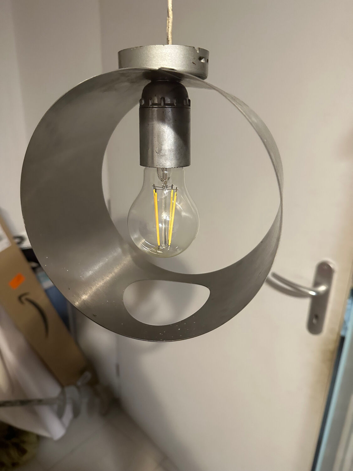 Wall lamp in brushed aluminum