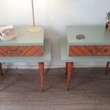 Pair of revisited vintage bedside tables