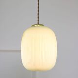 Mid-Century Italian Brass and Glass Pendant Lamp