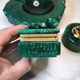 Vintage 70's Desk Set in Green Alabaster Malachite - 3 Pieces - Ita