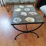 Table basse Vallauris 1960. Décor Mme Roux