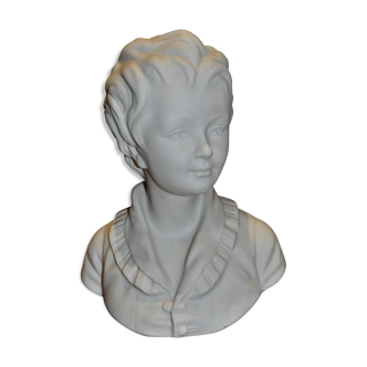 Bust child porcelain biscuit Tharaud Limoges