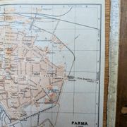 Printed in 1909, map of Parma, Italy