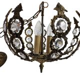 Palwa Palma & Walter style - Hollywood Regency style - brass - facet-cut gl