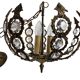 Palwa Palma & Walter style - Hollywood Regency style - brass - facet-cut gl