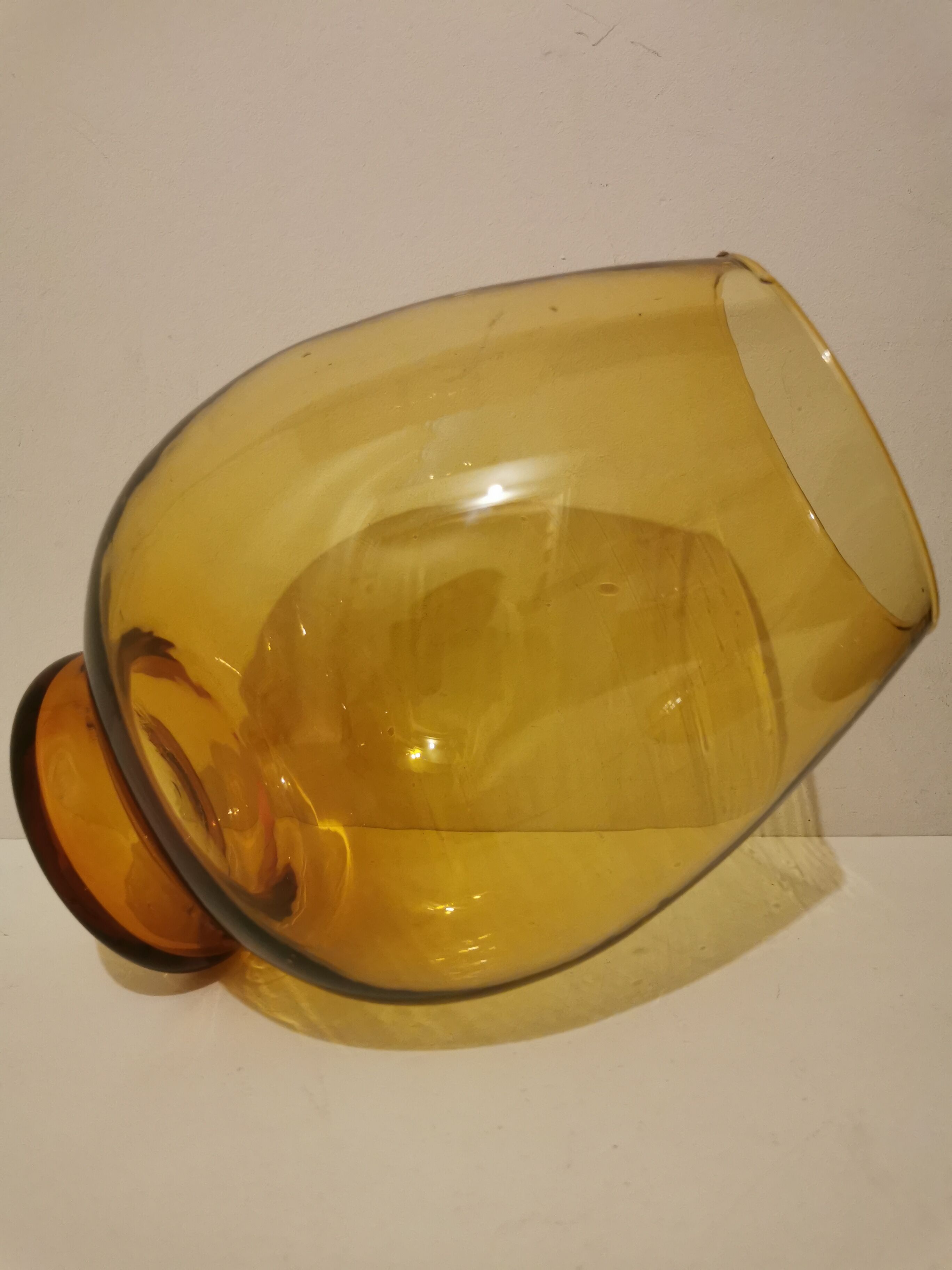 Apothecary pot, vintage XXL candy in 70s amber glass