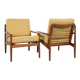 Midcentury Danish pair of easy chairs in teak by Arne Vodder for Glostrup
