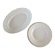 1 dish and 5 plates iron earth cream patina