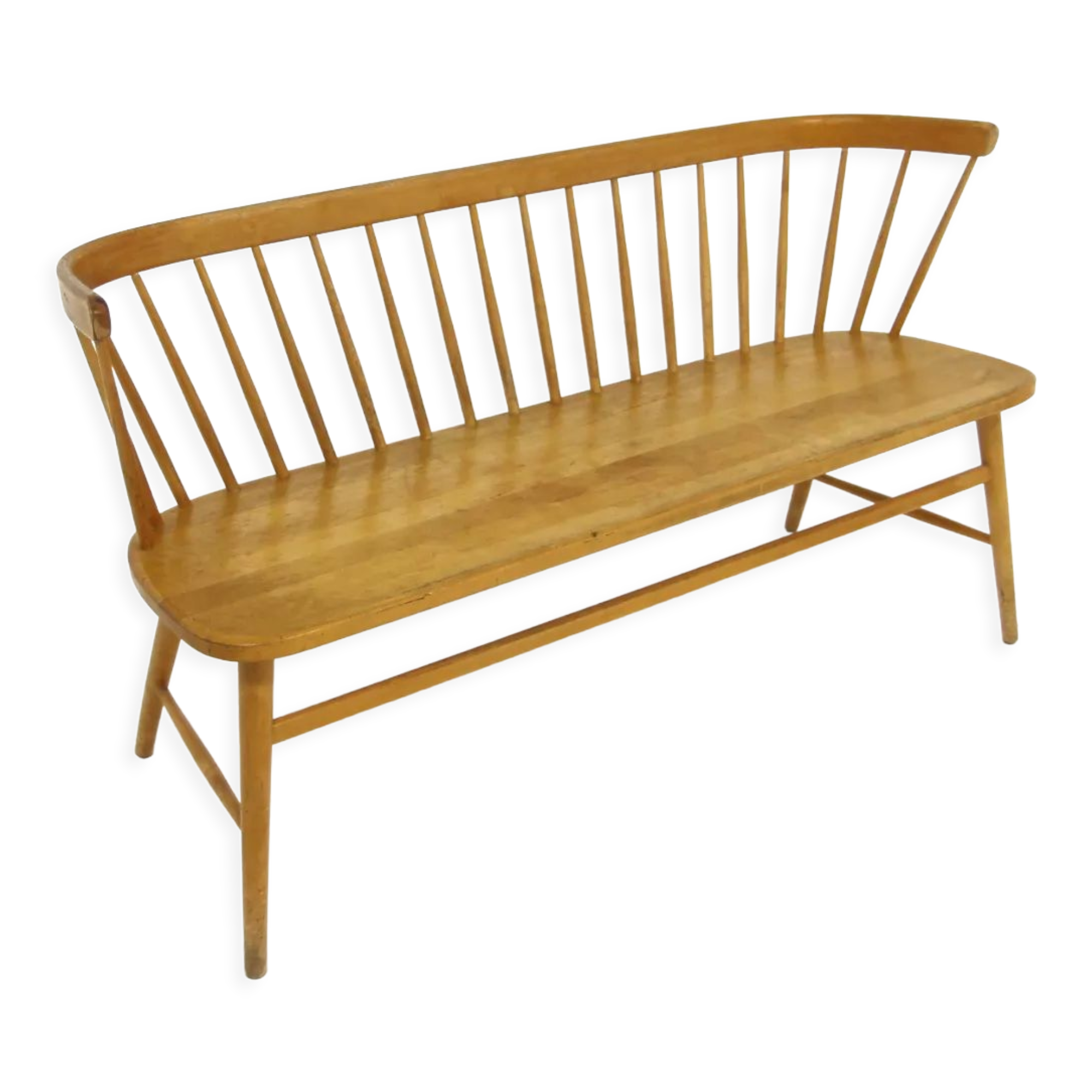 Scandinavian bench "Florida" in beech, Wigells brothers, Sweden, 1950