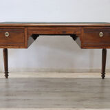 Antique Desk In Walnut, Italy Mid 19th Century, Restored