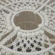 Monumental dining table with glass top and macramé, Italy