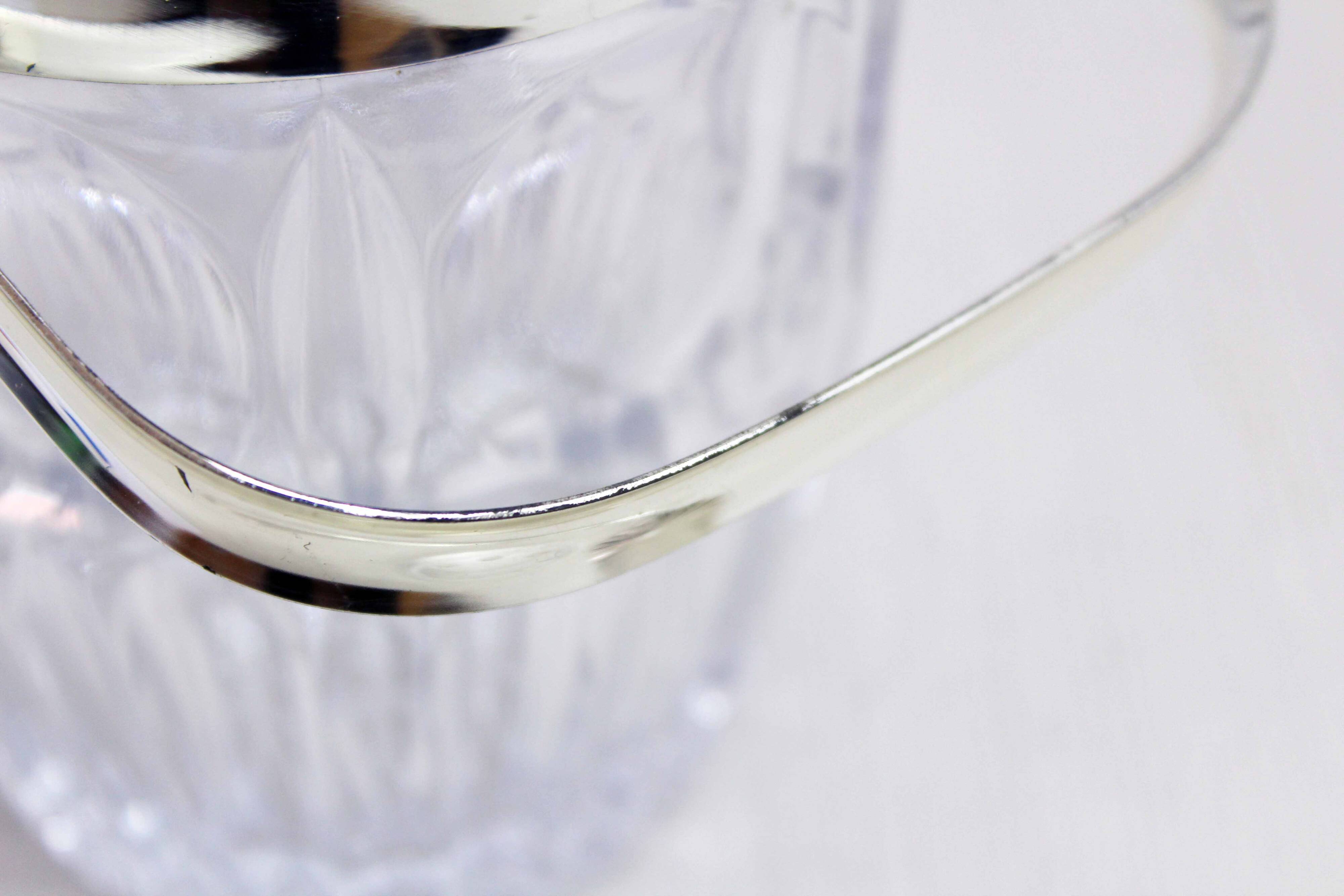 Glass ice bucket with spoon 1970