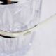 Glass ice bucket with spoon 1970