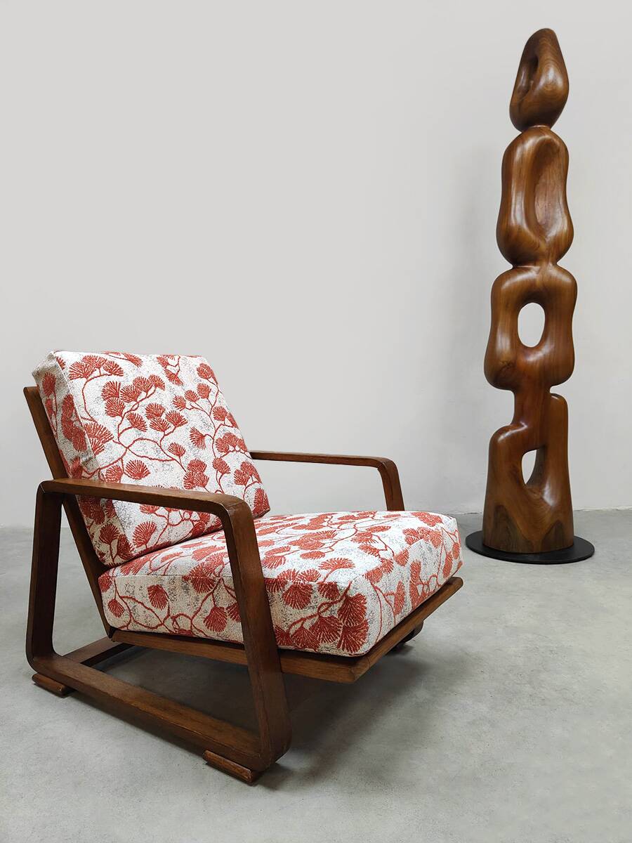 Midcentury adjustable bentwood curved armchair