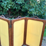 Antique fireplace screen – Solid wood & upholstered panels