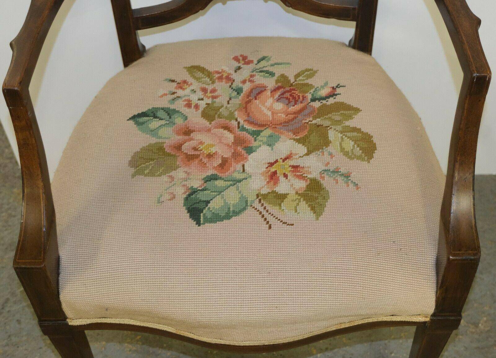 Hepplewhite armchair in hardwood on delicate legs with original seat.