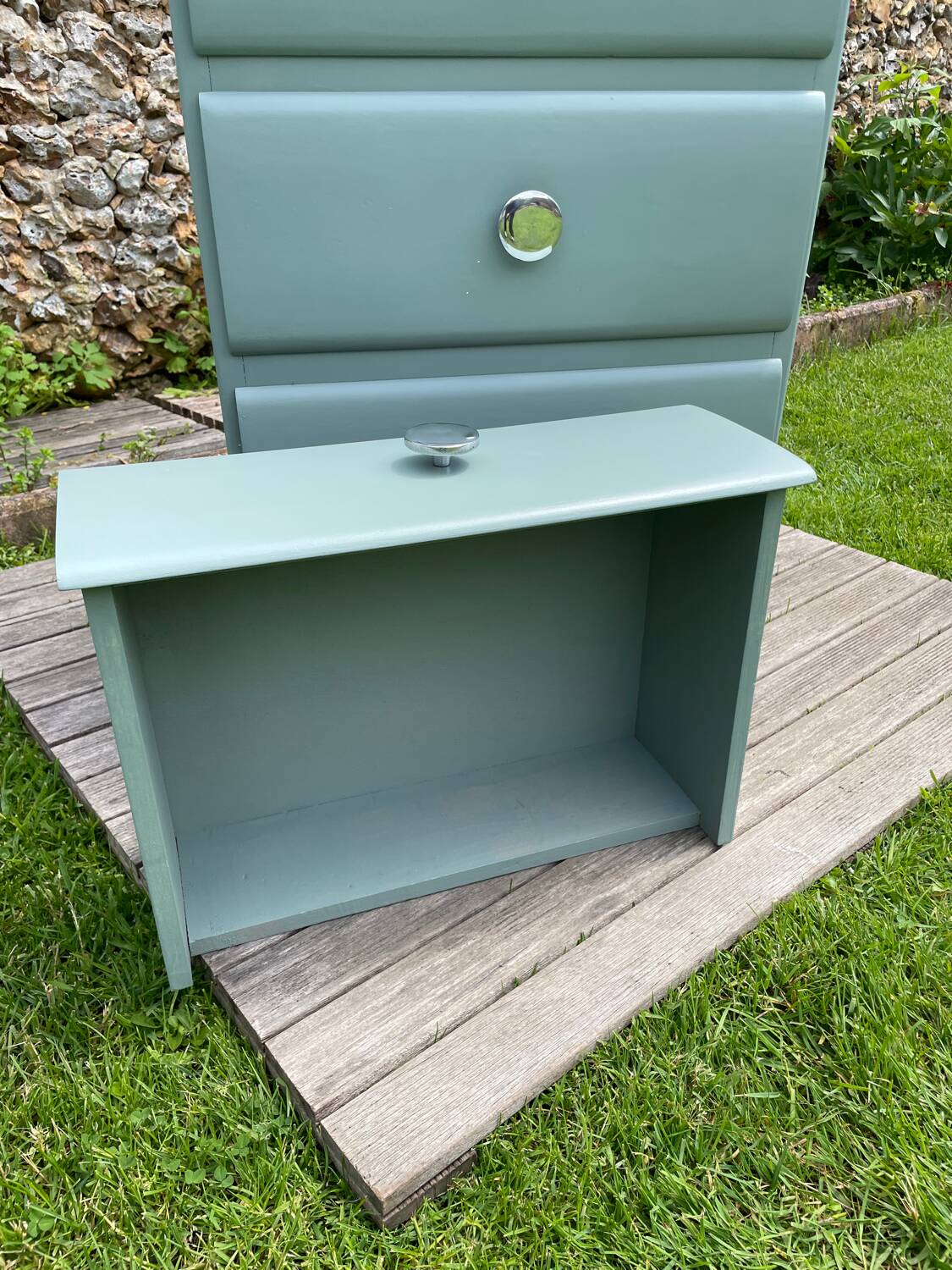 Chiffonier vintage 1960 vert eucalyptus