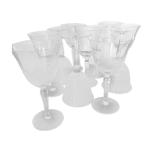 11 verres cristal gravé