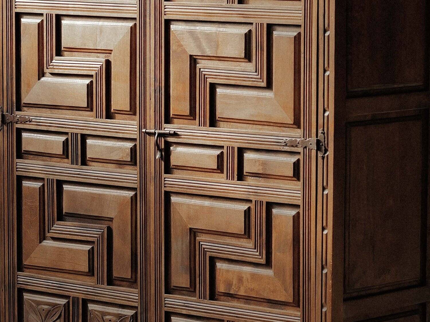 Handcrafted two-door cabinet, Spain, circa 1950