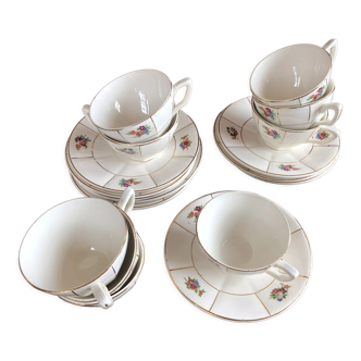 Lot de 9 tasses Prado Digoin et Sarreguemines