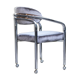 Fauteuil chromé postmoderne velours gris, roulettes