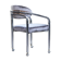 Fauteuil chromé postmoderne velours gris, roulettes