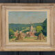Oil on panel XXth Cassis Summer morning in Saint-Martin d'Ablois 1944