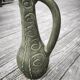 Large vintage ceramic pitcher vase – relief spiral decoration – no.