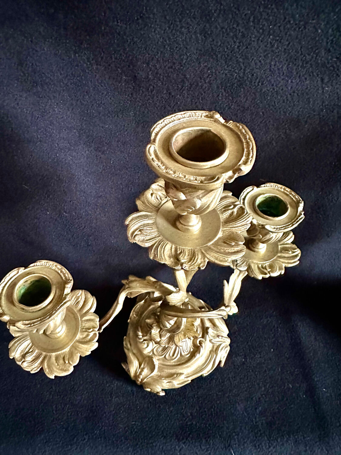 Pair of candlesticks, bronze candelabras, 19th century.