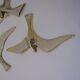 Wall Decoration Set 4 X Seagull / Swallow / Bird. Brass 70 / 80s