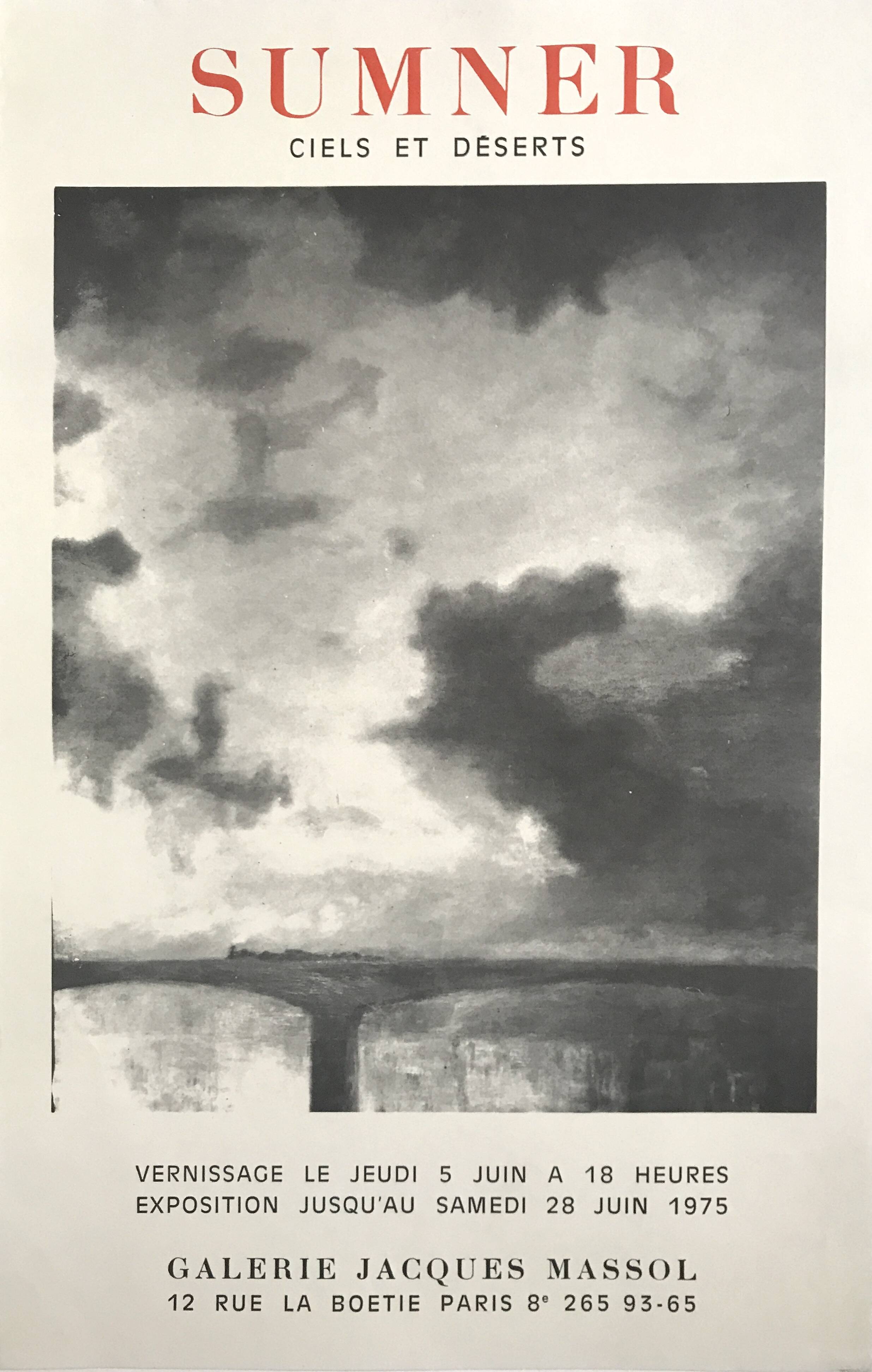 Maud sumner “skies and deserts” / galerie jacques massol, 1975. original poster