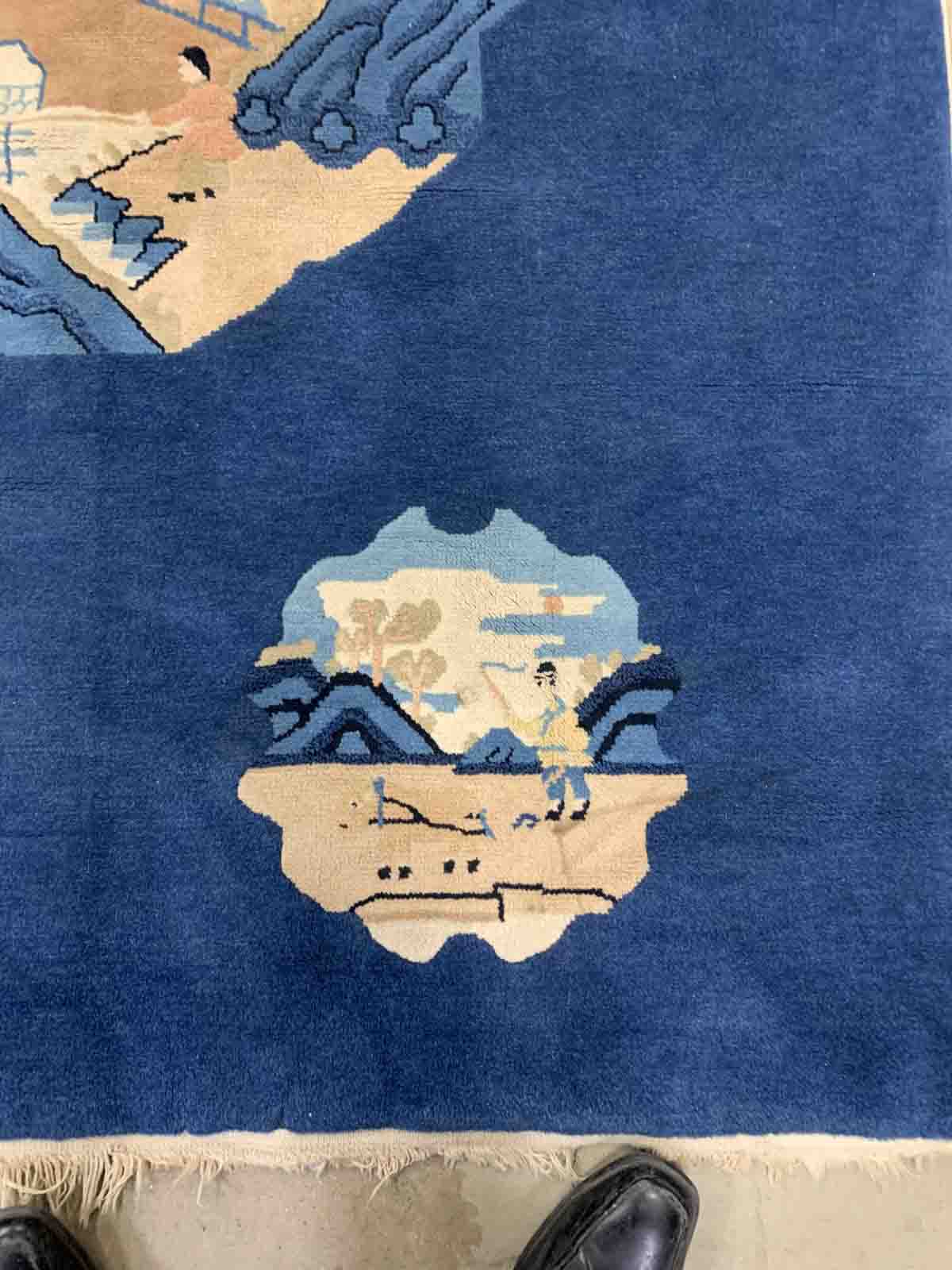 Ancient Chinese Peking handmade carpet 125cm x 189cm 1900s