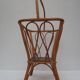 Square work basket on light varnished wicker legs, with handle