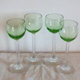 4 verres à liqueur anciens en ouraline