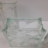 3 vintage glass brick vases