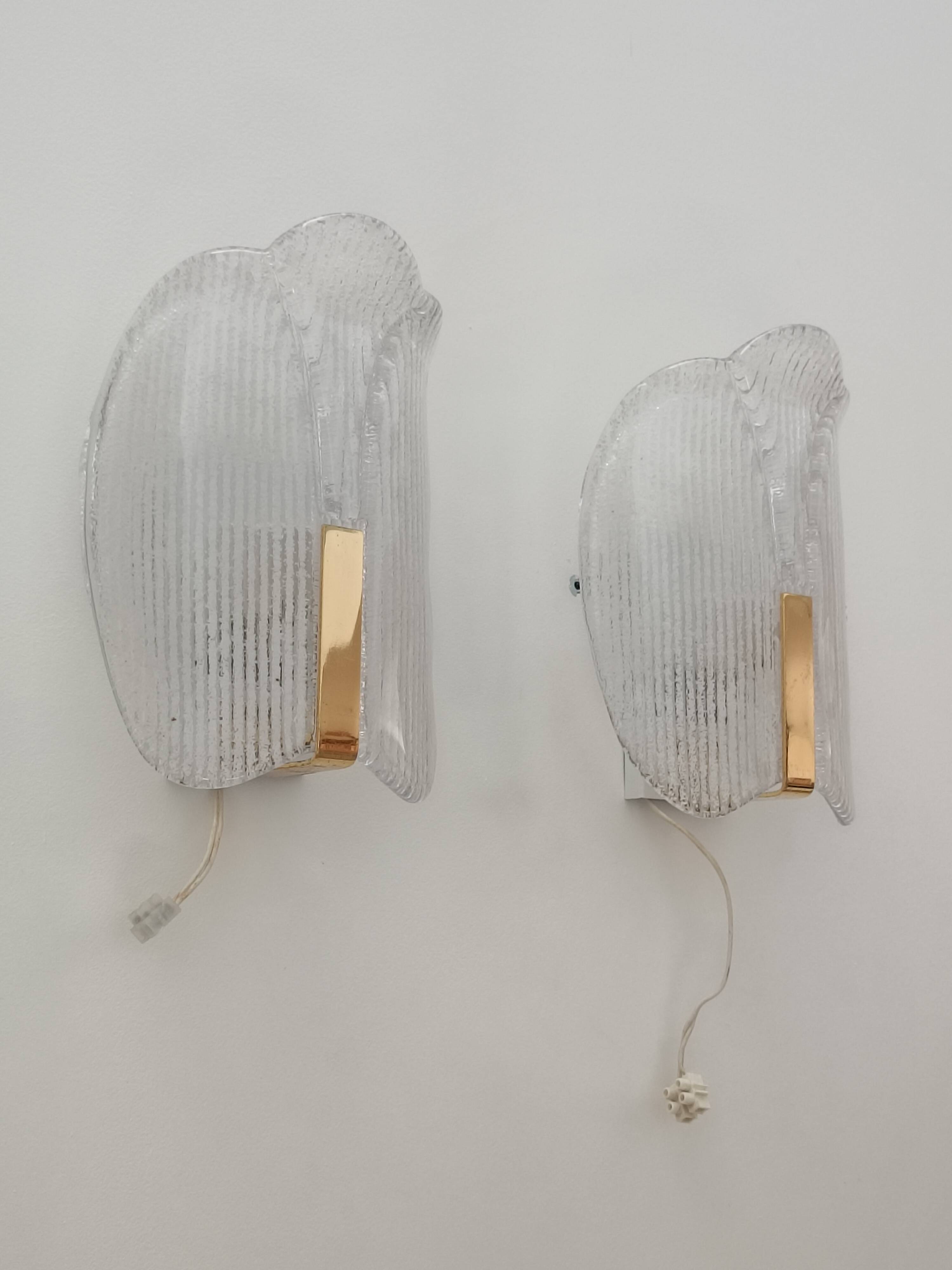 Wall lights by Carl Fagerlund for Orrefors 1970s