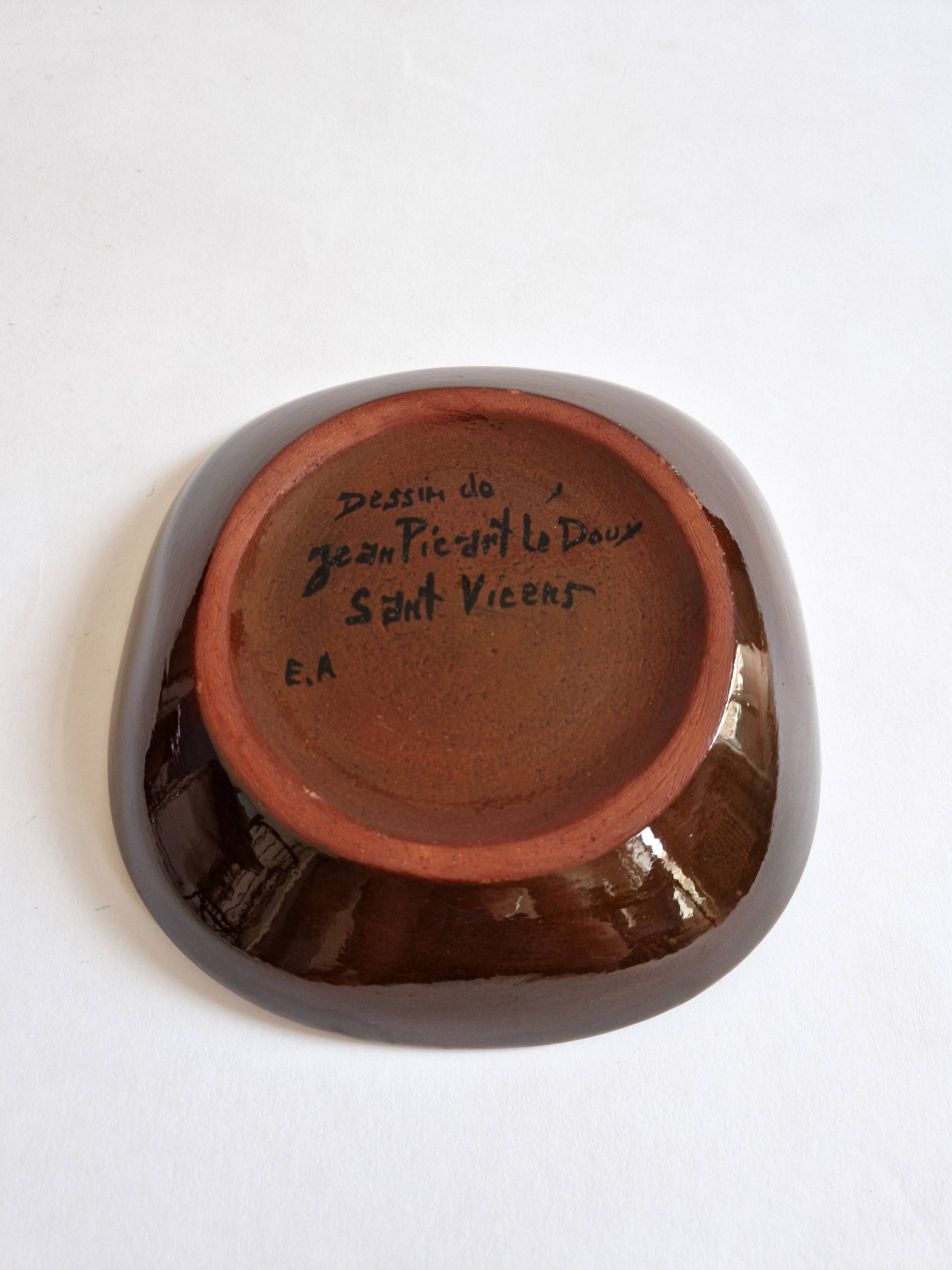 Vintage ceramic bowl by Jean Picart le Doux, circa 1960