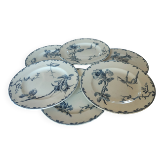 6 “Oxford” ironstone dessert plates from Choisy le Roi