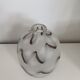 Vintage ball vase in polished glass white / gray / black