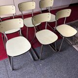 6 vintage design Formica and stainless steel chairs