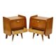 Pair of Fifties Rockabilly Wooden Bedside Tables Vintage Design