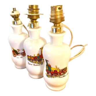 Lot de 3 pieds de lampe vintage