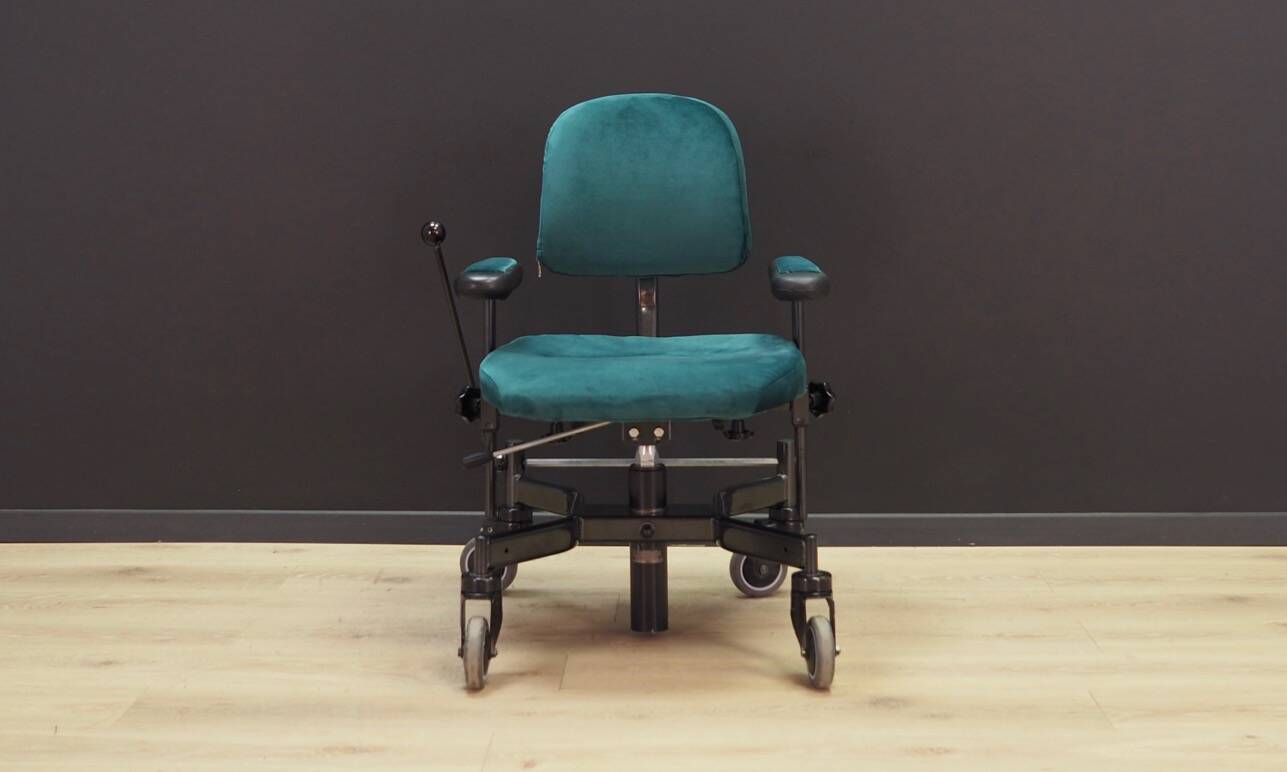Green office armchair, Danish design, 1970s, production: Denmark