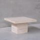 Travertine belgium mid-century square coffee table