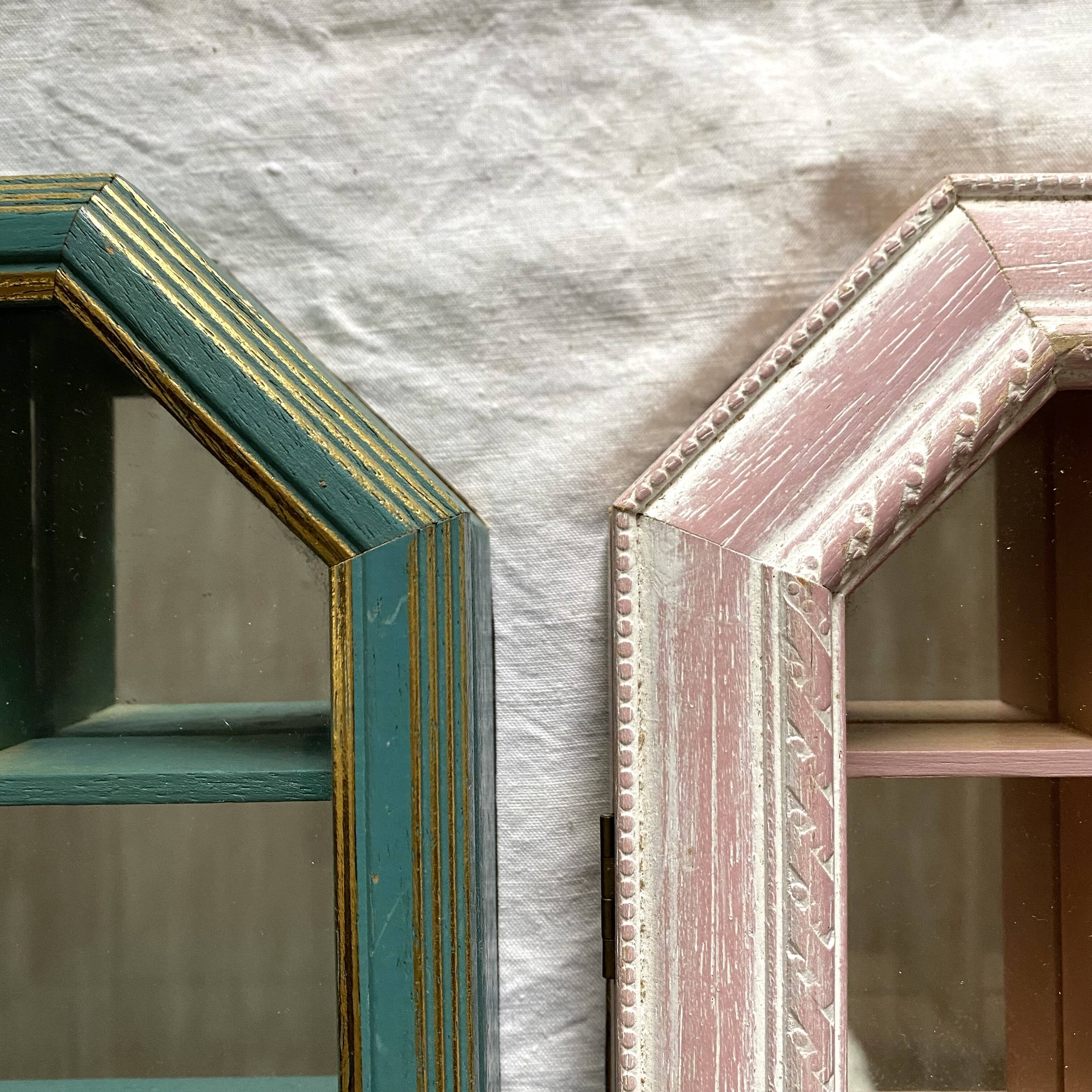 Vintage wall display cases